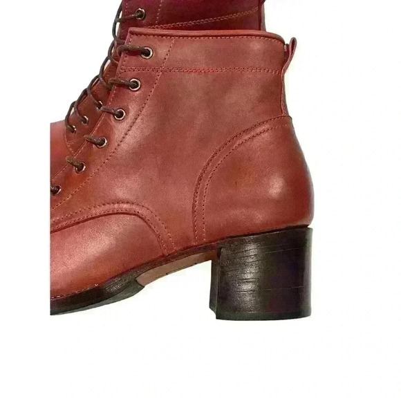 Adelante/Elena Women’s Burgundy/ Pomegranate Leather Lace Up Booties SZ 8B NWOB - Picture 6 of 15